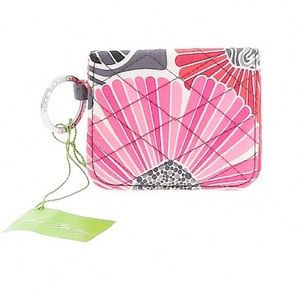 NWT Vera Bradley Pink Quilted Keychain Card Holder